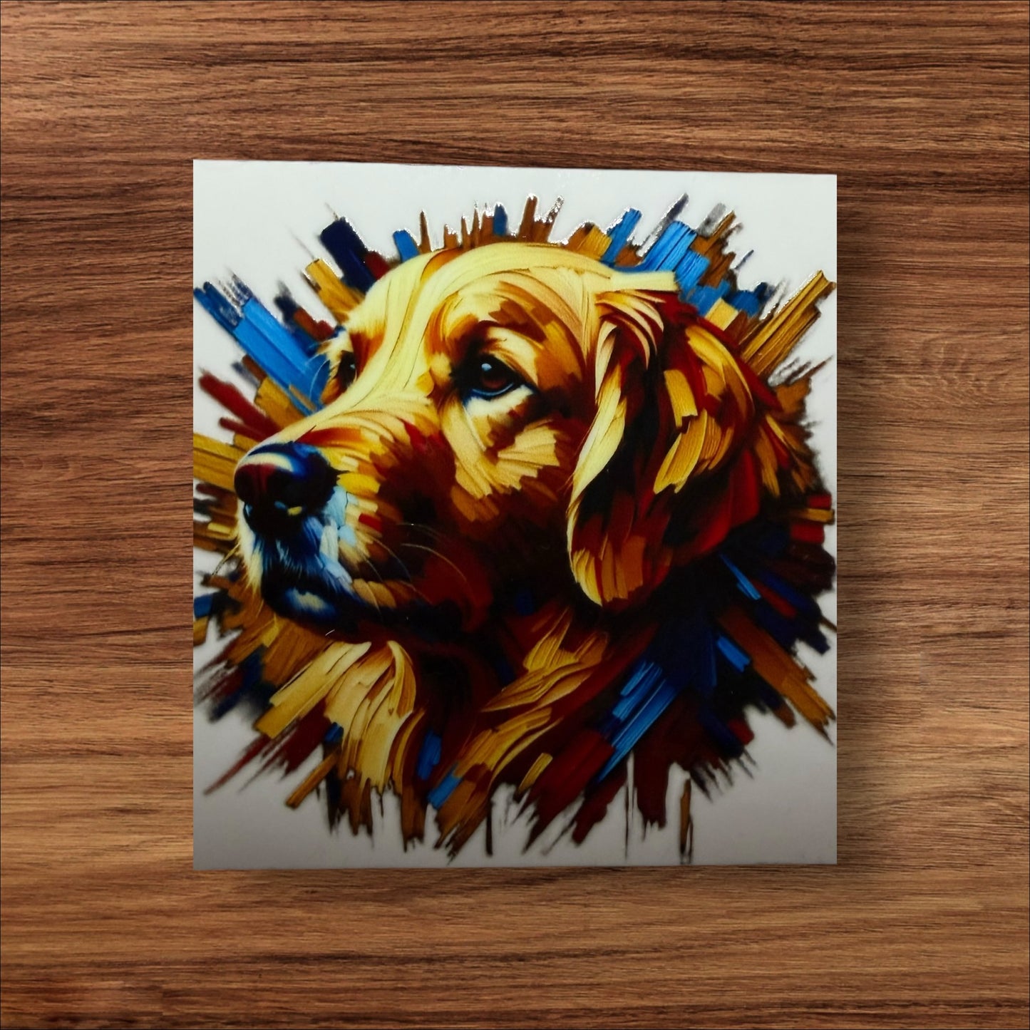 Brown Dog Painted UV Sticker