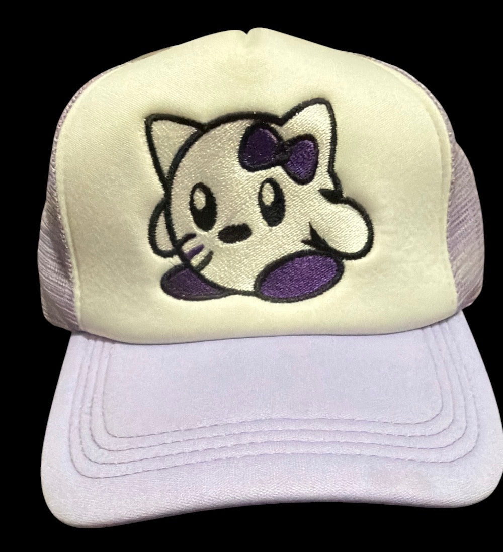 Purple Kirby Kitty Trucker Hat