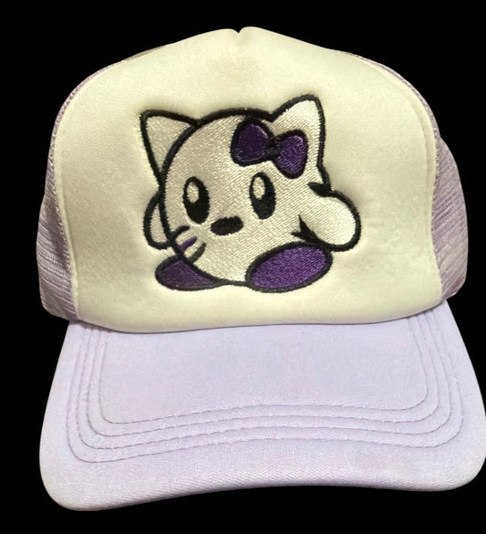 Purple Kirby Kitty Trucker Hat