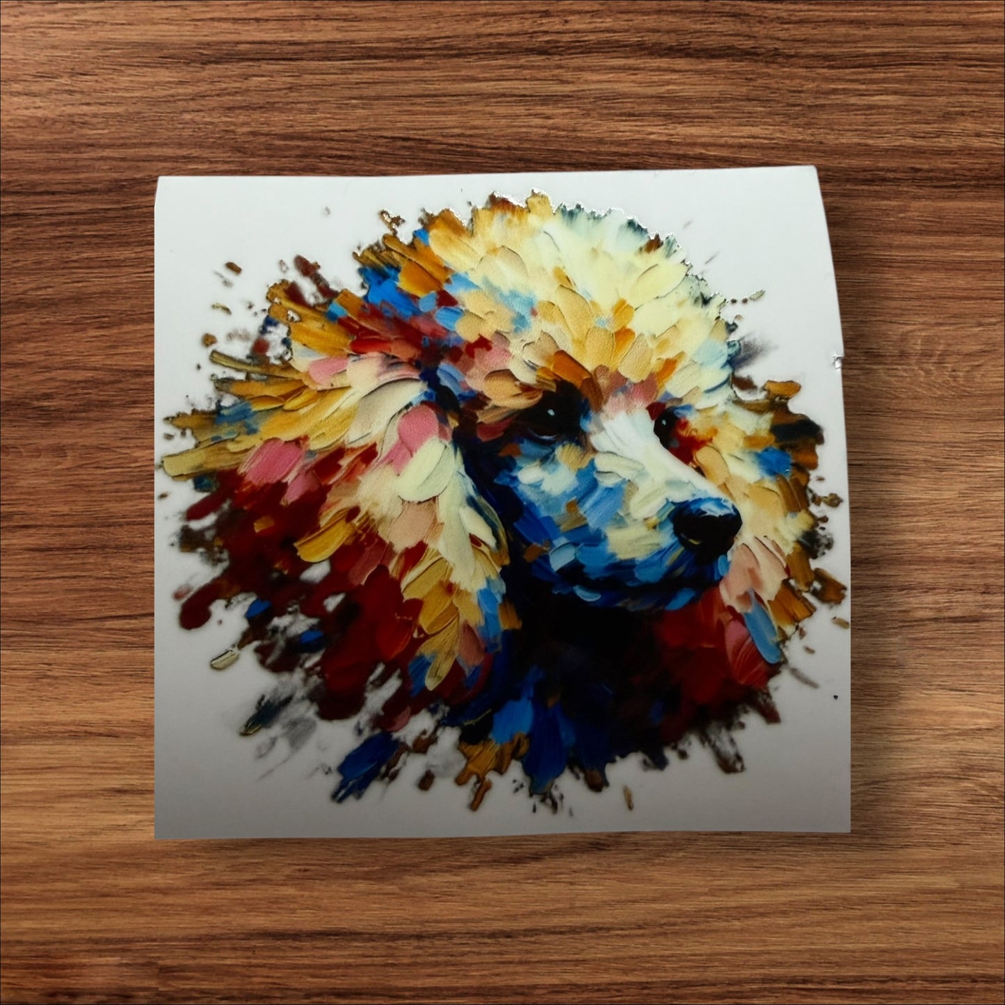 Painted Poodle UV Sticker