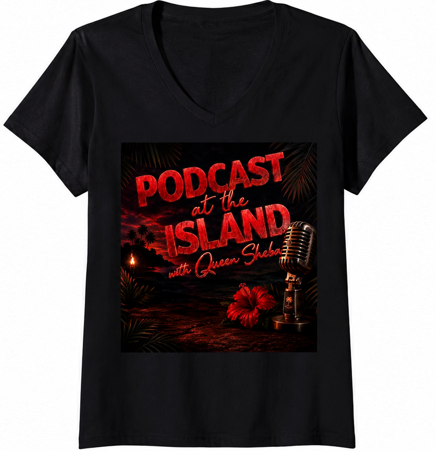 Podcast at the Island (Red) V-Neck