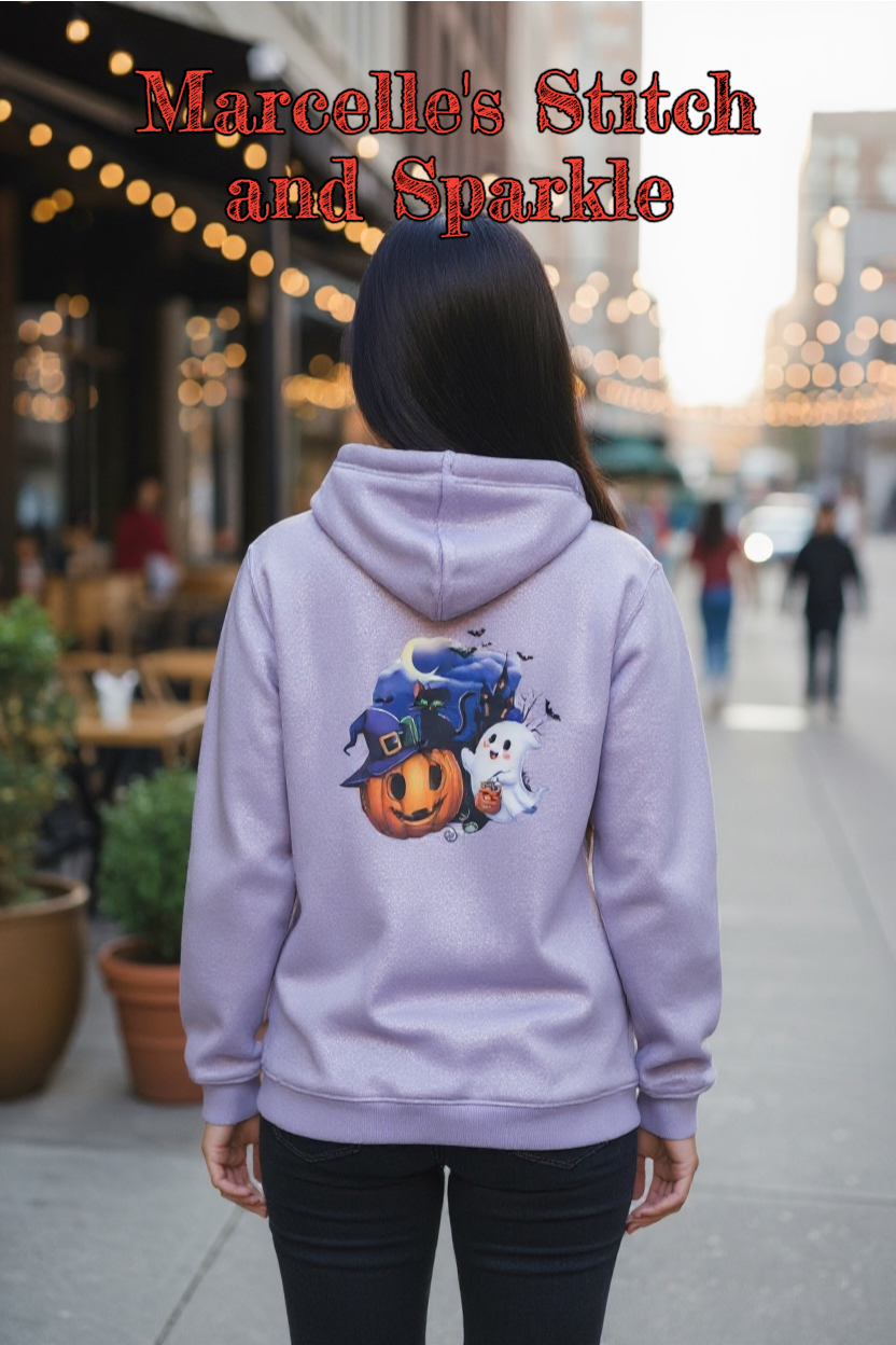Purple Sparkle Halloween Hoodie